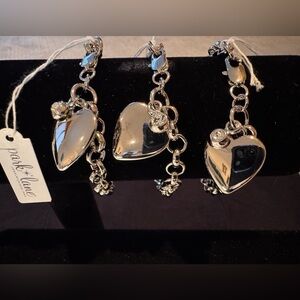 NEW Park Lane Silver Heart Charm Bracelets